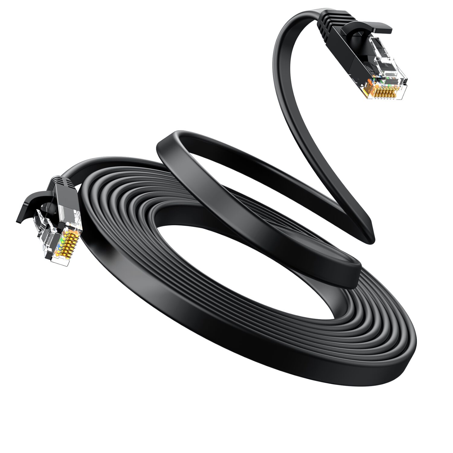UGREEN NW102 Cat6 U/UTP Flat Ethernet Cable 2m - Black - Image 3