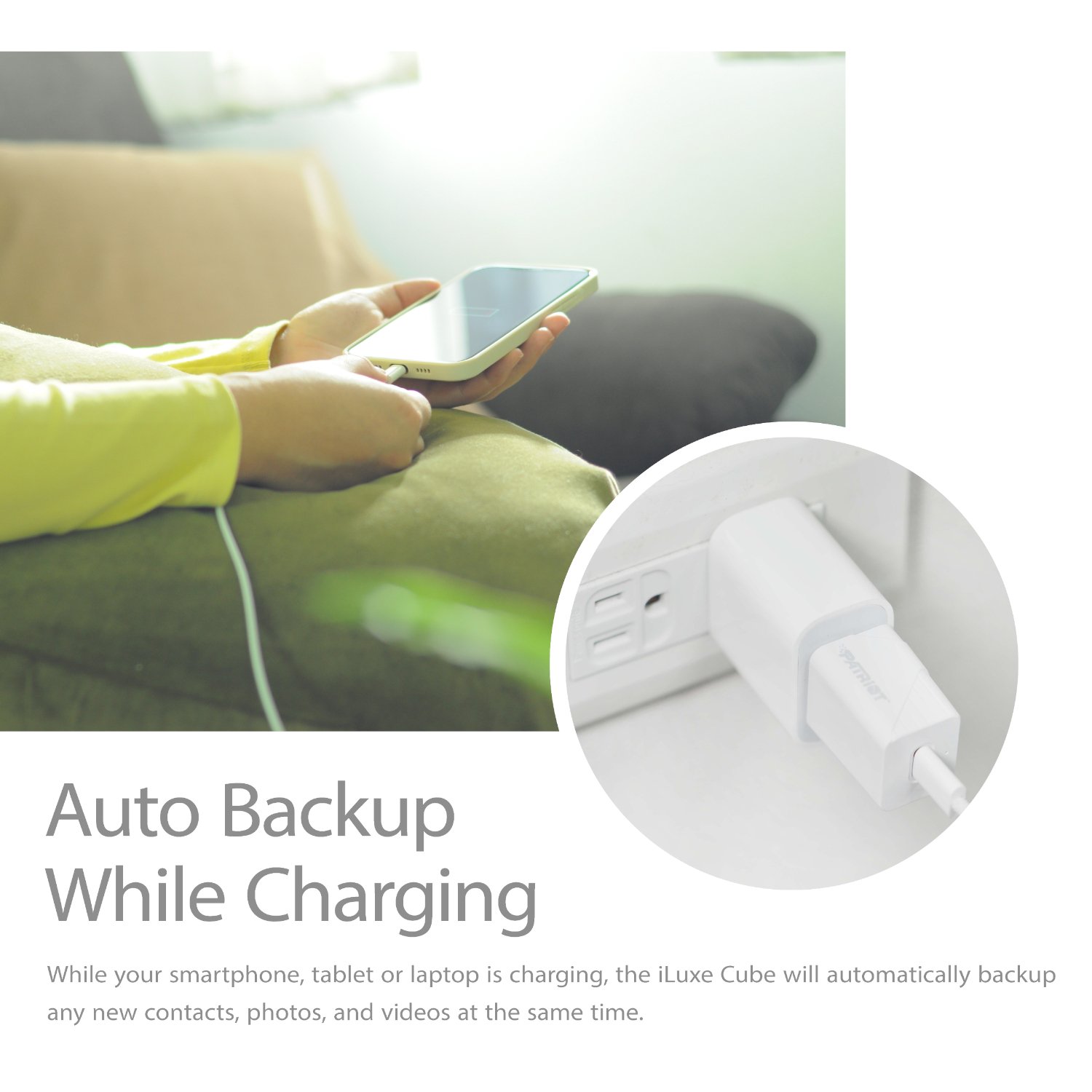 Patriot iLuxe Cube 512GB Type-C Smart Backup Solution - White - Image 5