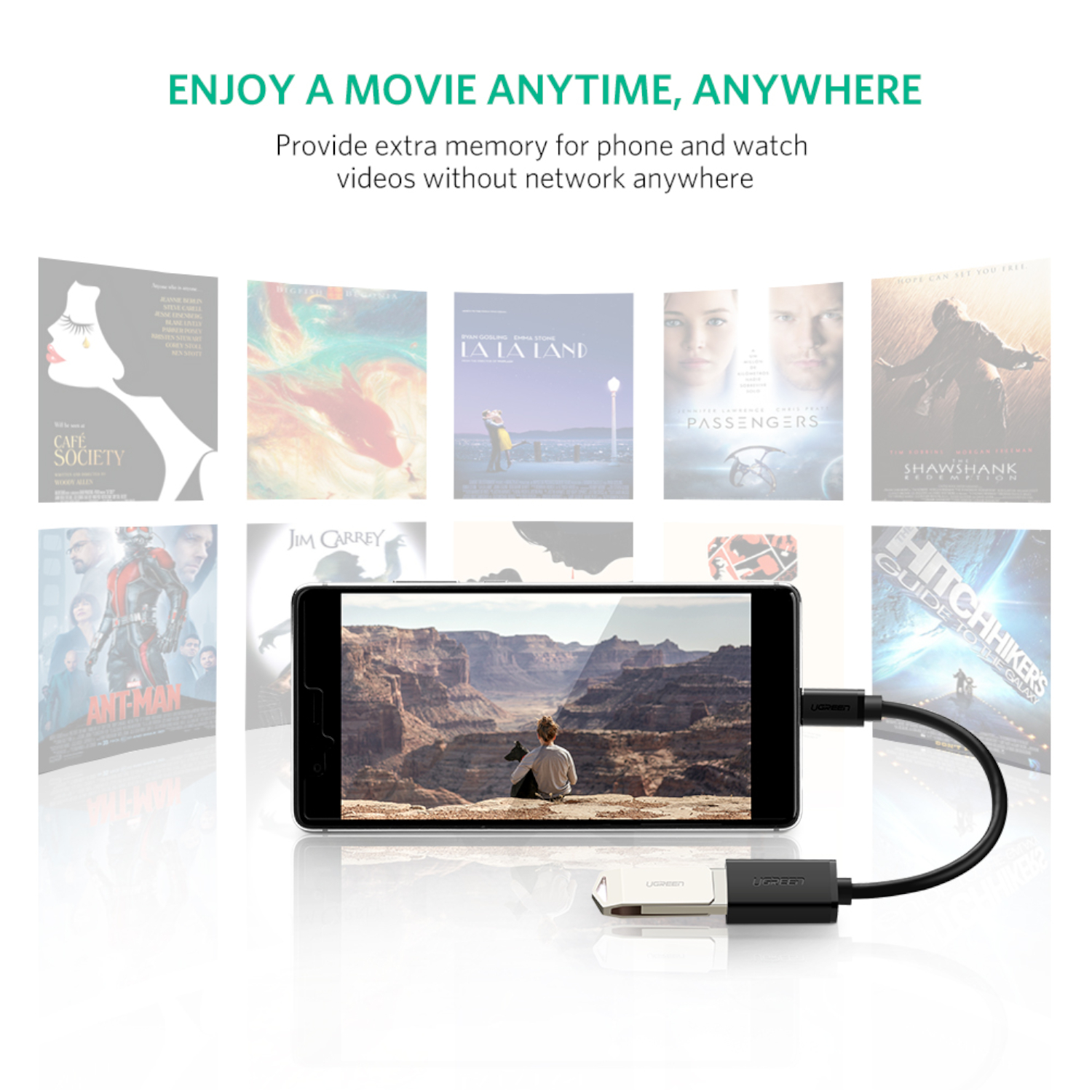 UGREEN Type-C to USB-A Adapter (Male to Female, 15cm)– Black - Image 6