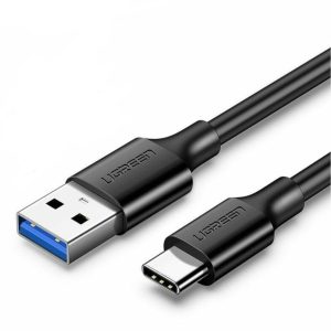 UGREEN Type-C to USB 3.0 Cable 1m – Fast Charging 3A, 5Gbps Sync – Black
