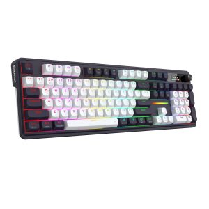 Redragon K762WB-RGB-PRO LCD Full-size Gasket Mechanical Keyboard - Black